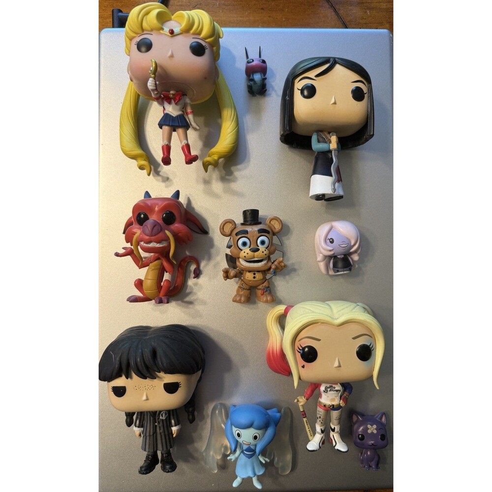 FUNKO POP Lot 10 NO Boxes Amethyst Harley Quinn Mulan Sailor Moon WednesdayMORE!